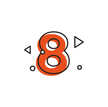 Icon of numeric number eight
