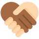 Icon of hand shaking and making a heart 